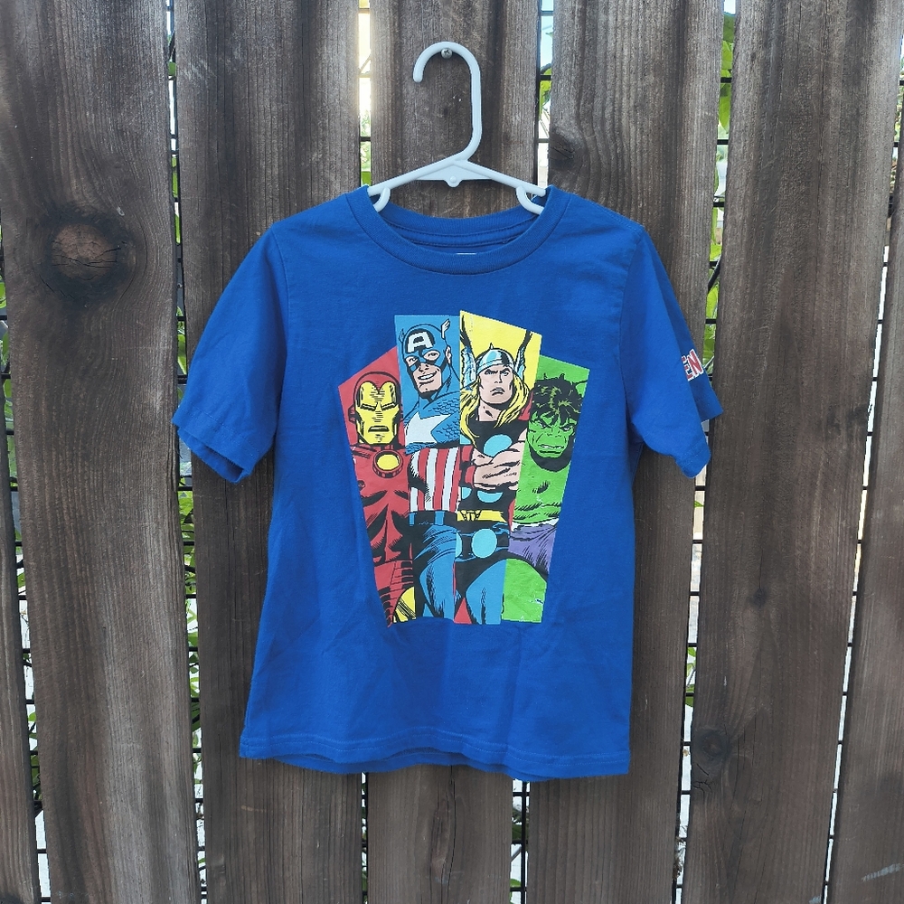 MARVEL | Boys Blue Avengers Colorful Graphic Tee 6